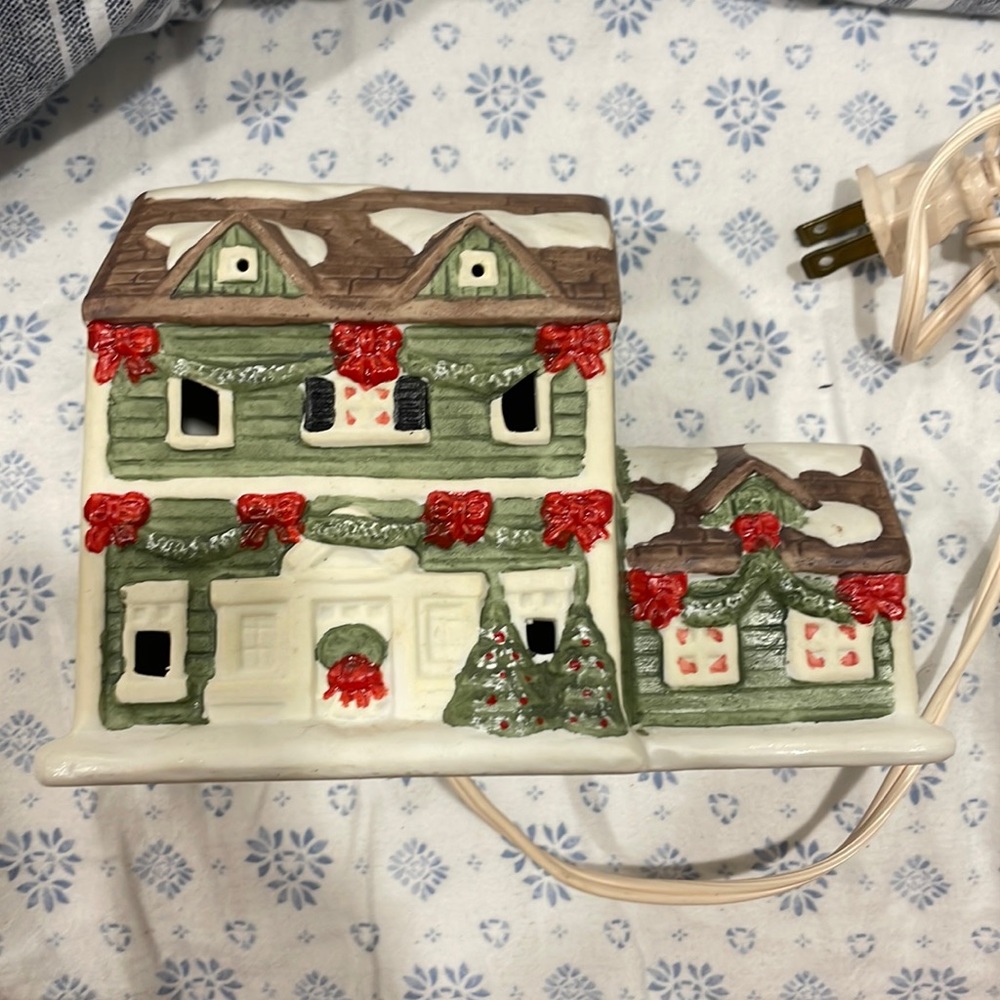 Vintage Liberty Bell Christmas Hand Painted Ceramic Illuminated Ceramic …